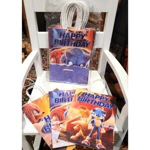 Sonic the Hedgehog Party favor candy gift Birthday paper bags w/ handle 15 New